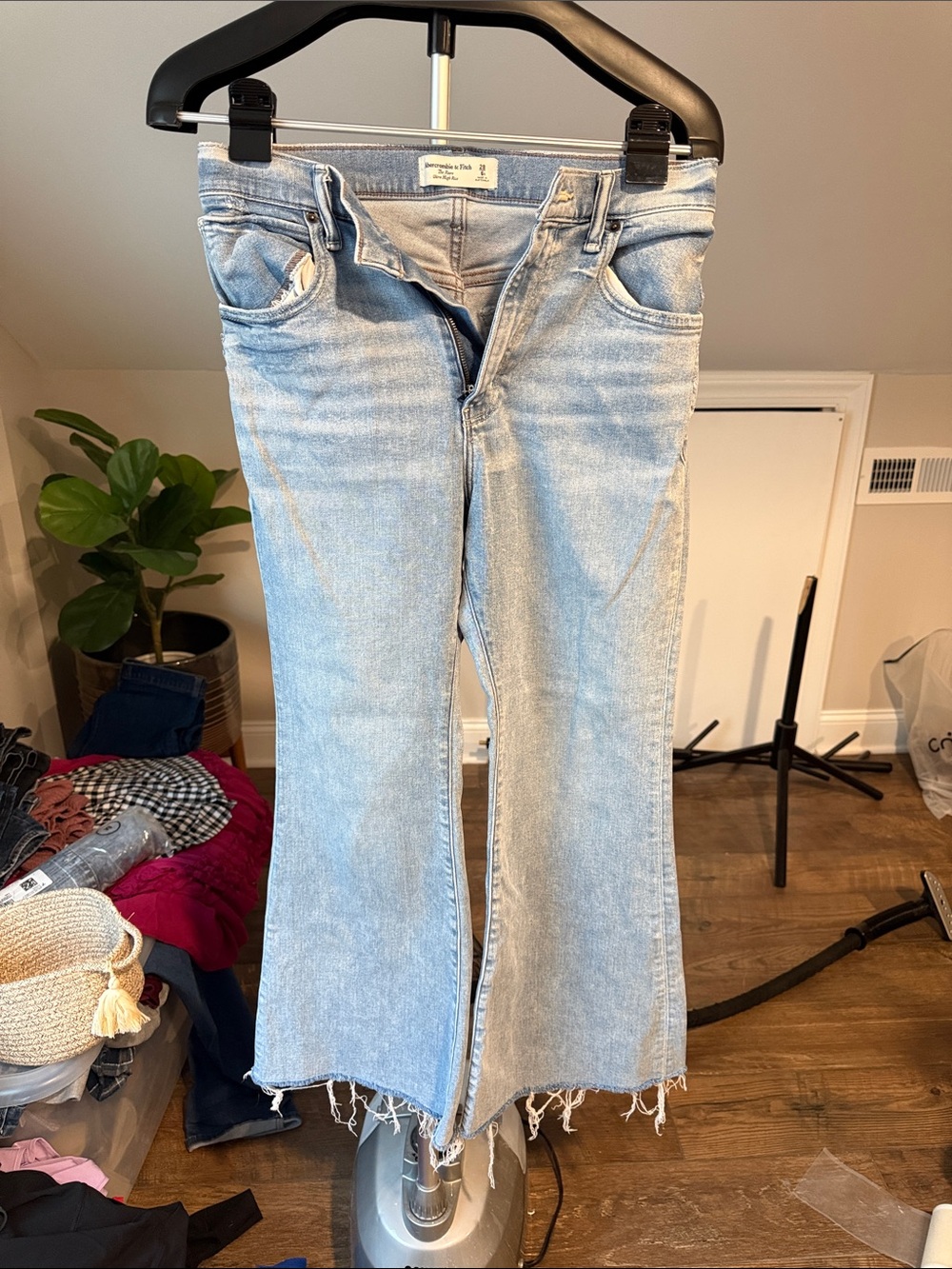 Abercrombie & Fitch Light Wash Flare Jeans - Light Blue